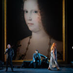 Alex Esposito (Alfonso I d'Este), Enea Scala (Gennaro), Lidia Fridman (Lucrezia) - ph Fabrizio Sansoni - Opera di Roma 2025
