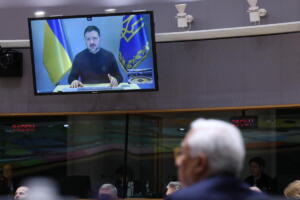 Volodymyr Zelensky, Presidente ucraino in videocollegamento