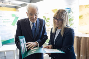 Il Presidente della Repubblica Sergio Mattarella con Daniela Fumarola, Segretario generale della CISL, in occasione del 75° anniversario di fondazione della CISL