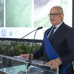 Roberto Gualtieri, Sindaco della Città metropolitana di Roma Capitale, in occasione della cerimonia di avvio piantumazione di nuove essenze vegetali nella Tenuta di Castelporziano