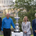 Gaetano Manfredi, Sindaco di Napoli, Grant Dalton, Ceo del Team New Zealand, Giorgia Meloni, Presidente del Consiglio dei Ministri, Andrea Abodi, Ministro per lo Sport e i Giovani