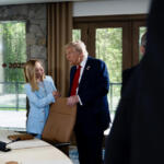 Il Presidente Meloni con il Presidente degli Stati Uniti d'America, Donald Trump