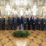Il Presidente della Repubblica, Sergio Mattarella, in occasione dell'incontro con una rappresentanza della Guardia di Finanza nel 251° anniversario della costituzione del Corpo