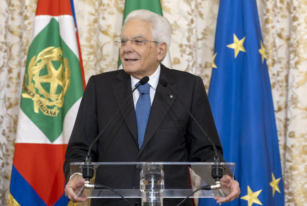 Il Presidente Sergio Mattarella in occasione dell'incontro con la Nazionale di calcio femminile partecipante ai Campionati Europei 2025