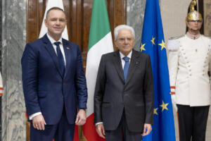 Il Presidente della Repubblica Sergio Mattarella con Karol Nawrocki, Presidente della Repubblica di Polonia