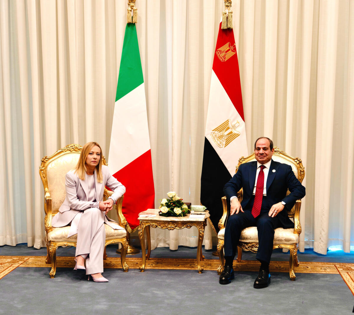 Il Presidente del Consiglio, Giorgia Meloni, ha avuto un incontro bilaterale con il Presidente dell’Egitto, Abdel Fattah Al Sisi