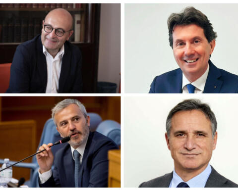 Nella foto da sinistra in senso orario Antonio Misiani, Andrea Mascaretti, Mauro Del Barba e Luca Squeri