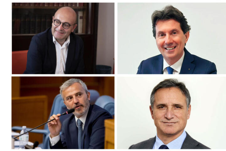 Nella foto da sinistra in senso orario Antonio Misiani, Andrea Mascaretti, Mauro Del Barba e Luca Squeri