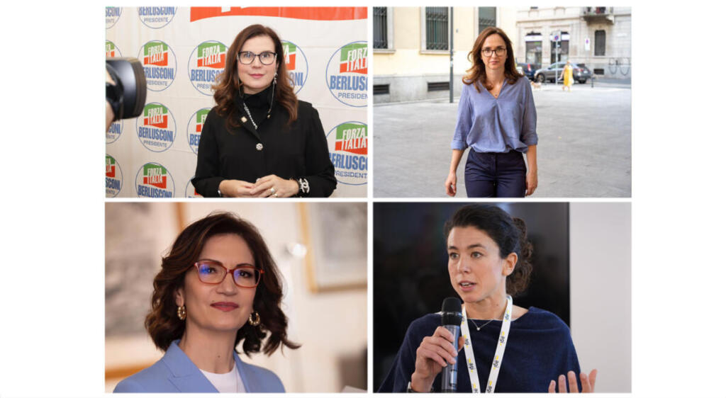 da sinistra in senso orario Cristina Rossello, Lia Procopio Quartapelle, Giulia Pastorella e Mariastella Gelmini