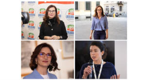 da sinistra in senso orario Cristina Rossello, Lia Procopio Quartapelle, Giulia Pastorella e Mariastella Gelmini