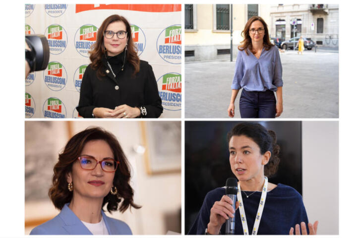 da sinistra in senso orario Cristina Rossello, Lia Procopio Quartapelle, Giulia Pastorella e Mariastella Gelmini