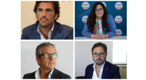 Nella foto da sinistra in senso orario: Gianluca Cantalamessa, Ilaria Fontana, Francesco Emilio Borrelli e Alessandro Colucci