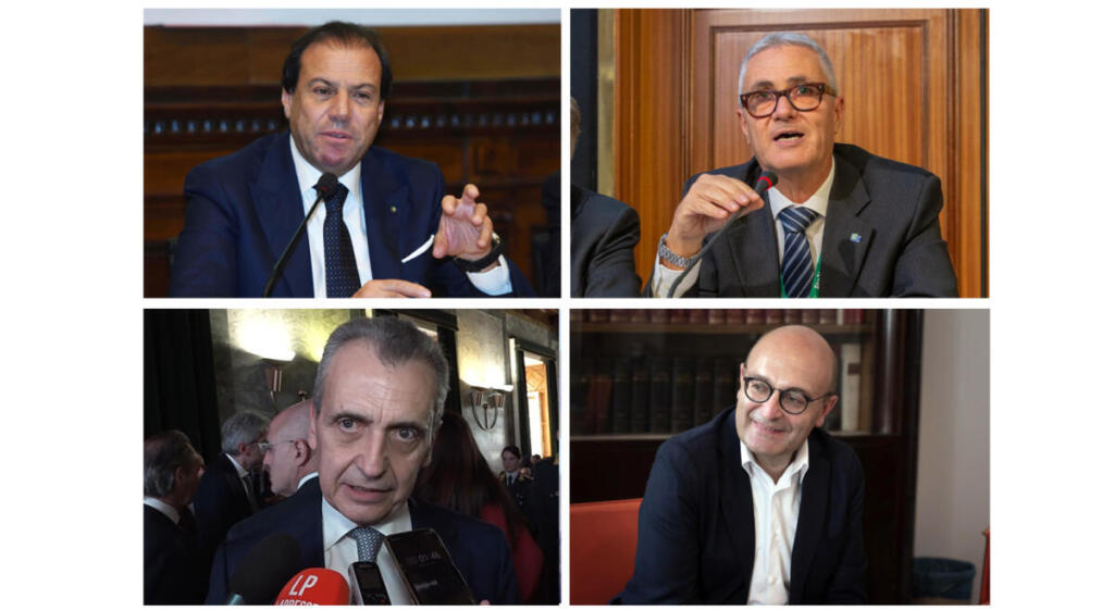 Nella foto da sinistra in senso orario: Maurizio Leo, Marco Cuchel, Antonio Misiani e Vincenzo Carbone