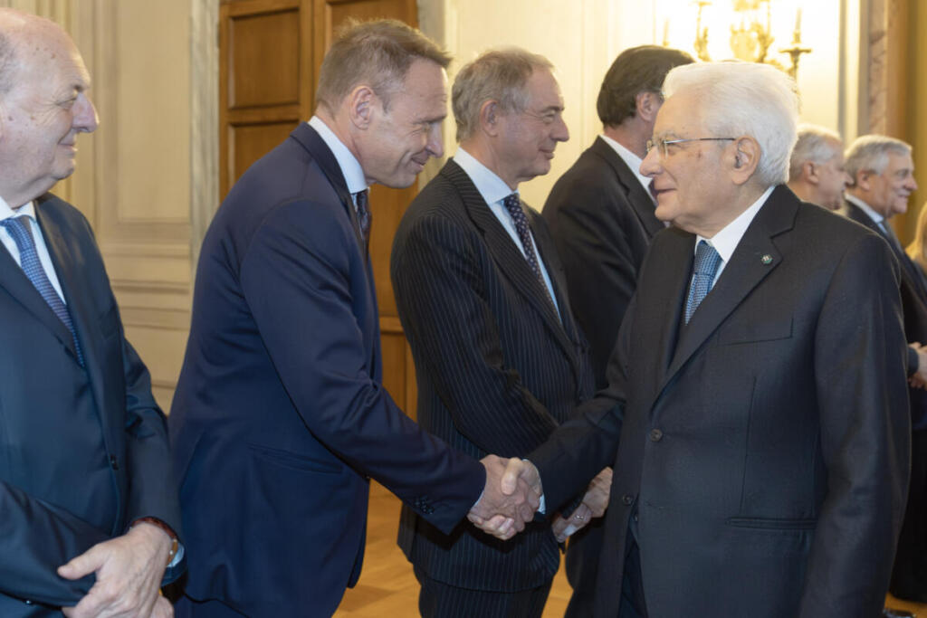 Il Presidente della Repubblica Sergio Mattarella con Francesco Lollobrigida Ministro dell’Agricoltura, della Sovranità Alimentare e delle Foreste, e con Gilberto Pichetto Fratin Ministro dell’Ambiente e della Sicurezza energetica