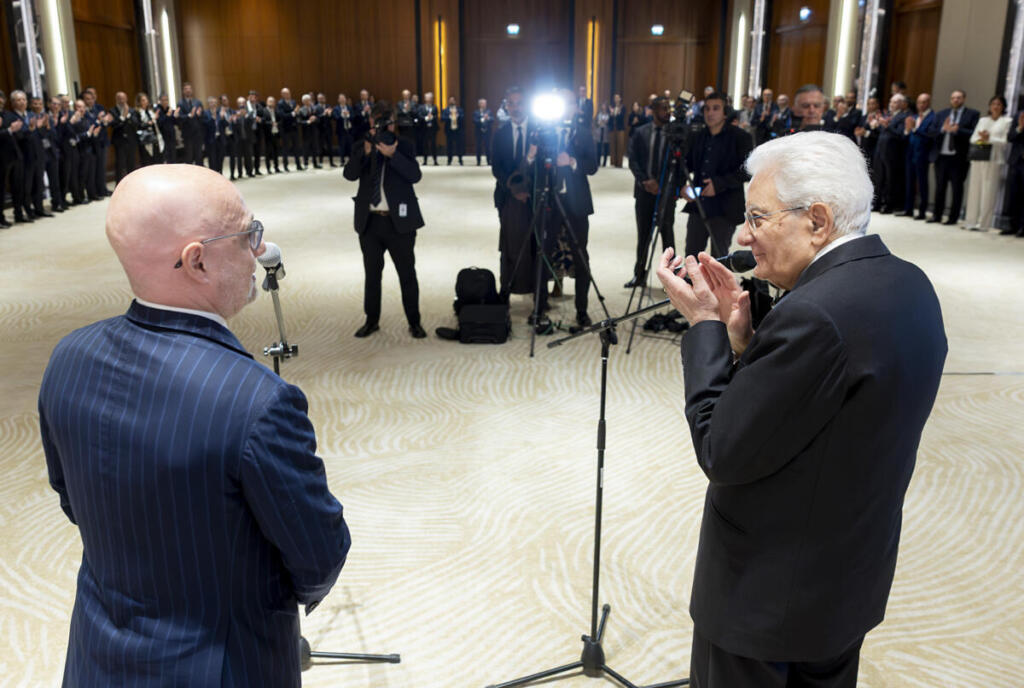 Il Presidente della Repubblica Sergio Mattarella in occasione dell'incontro con i rappresentanti del mondo imprenditoriale italiano