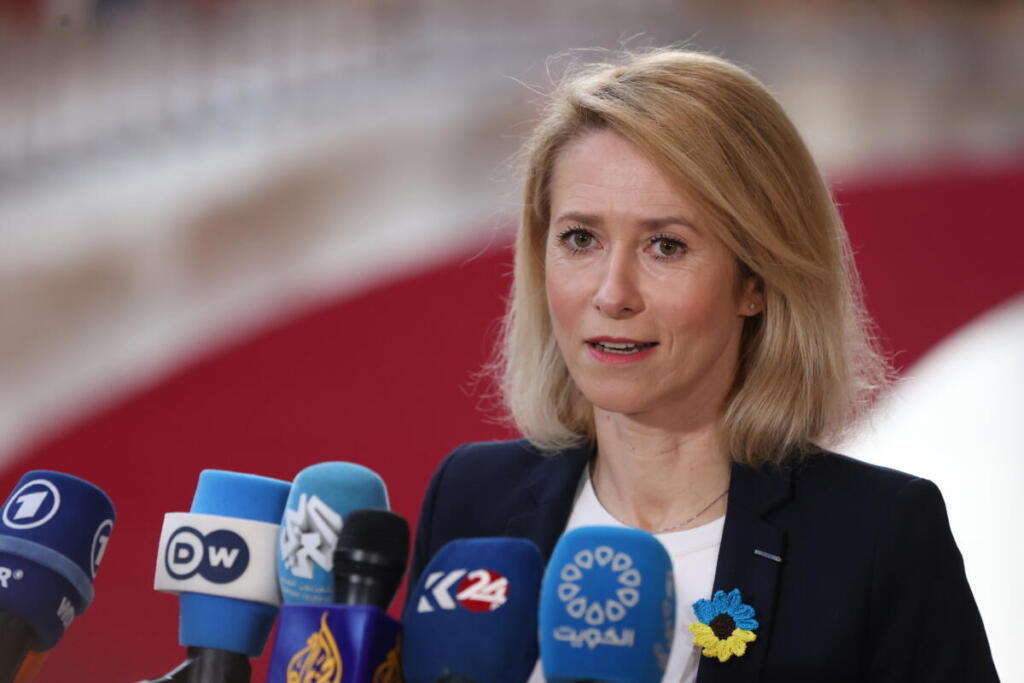 L’Alta rappresentante Kaja Kallas durante il punto stampa