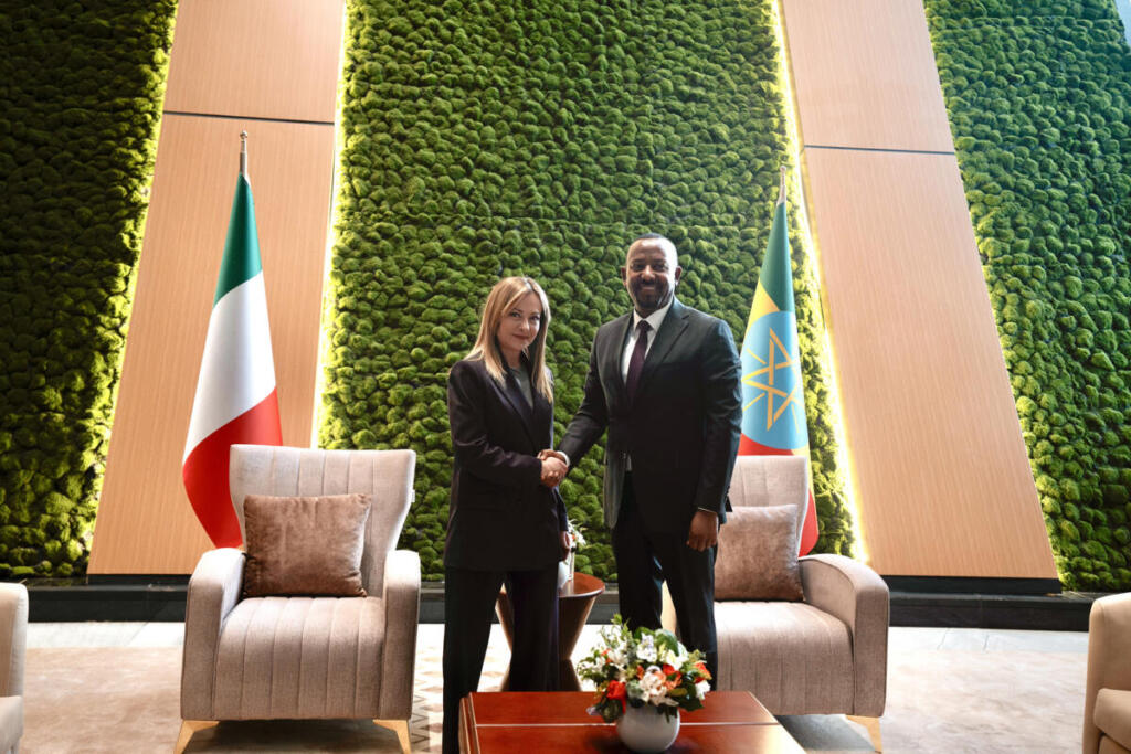 Il Presidente del Consiglio, Giorgia Meloni, con il Primo Ministro d’Etiopia, Abiy Ahmed Ali