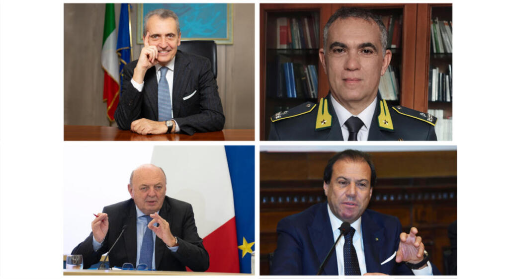 Nella foto da sinistra in senso orario: Vincenzo Carbone, Giancarlo Franzese, Maurizio Leo e Giancarlo Pichetto Fratin