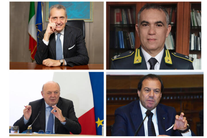 Nella foto da sinistra in senso orario: Vincenzo Carbone, Giancarlo Franzese, Maurizio Leo e Giancarlo Pichetto Fratin