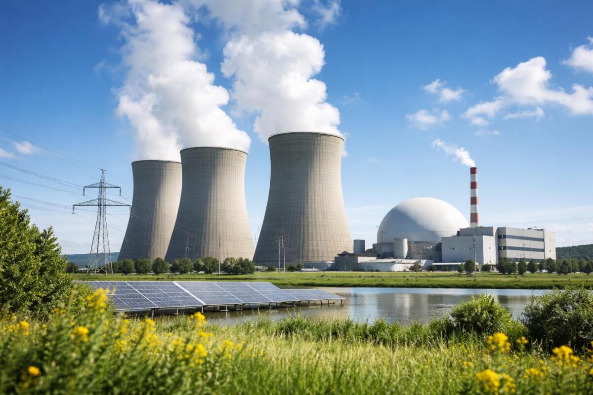 Impianto nucleare con pannelli solari
