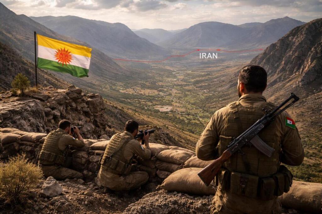 Combattenti curdi nelle montagne del Kurdistan