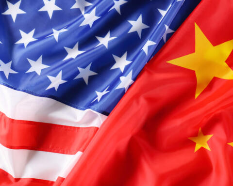 Bandiere Cina e Stati Uniti insieme