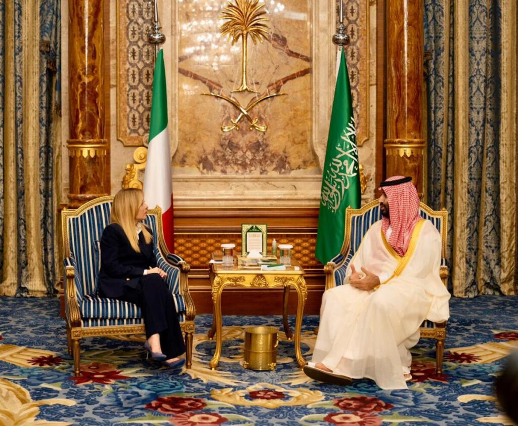 Il Presidente del Consiglio, Giorgia Meloni, incontra il Principe ereditario e Primo Ministro dell’Arabia Saudita, Mohamed bin Salman Al Saud