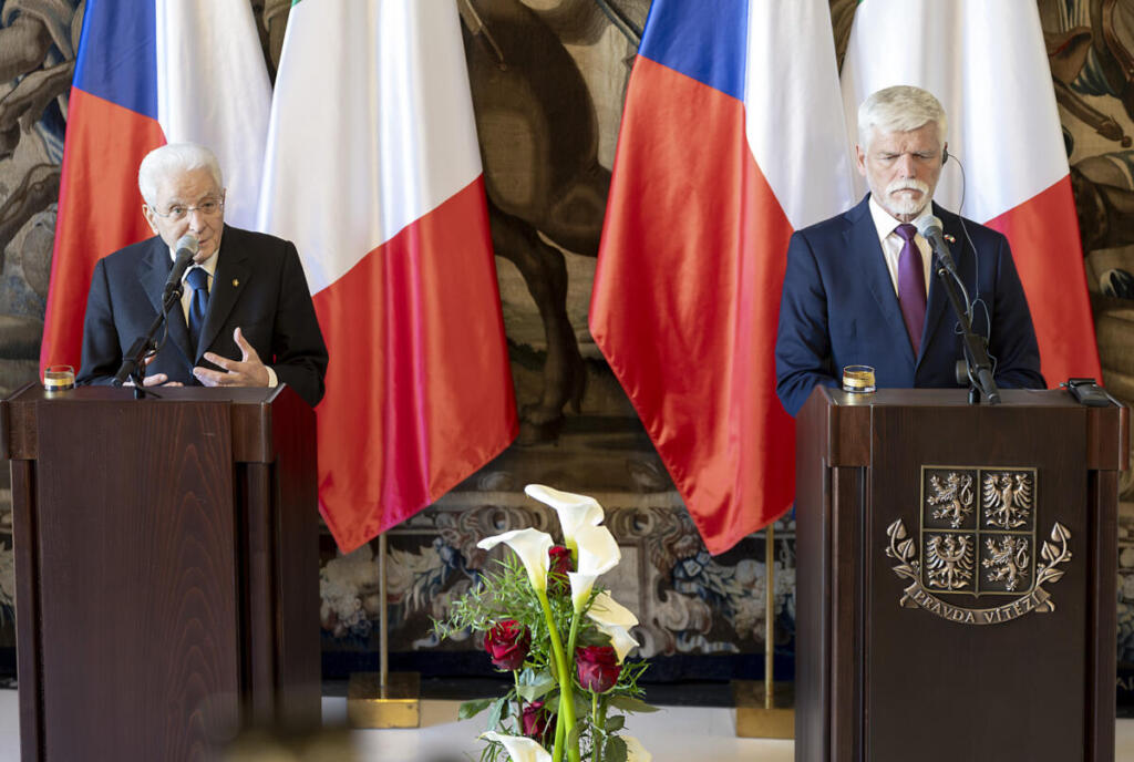 Il Presidente della Repubblica Sergio Mattarella con il Presidente della Repubblica Ceca, Petr Pavel in occasione delle dichiarazione alla stampa