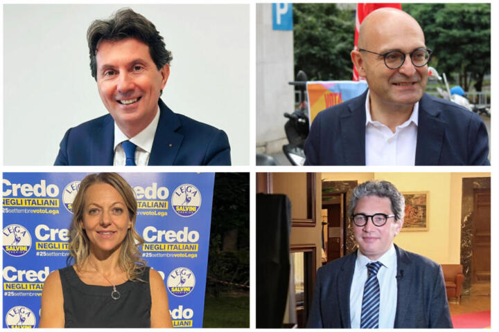 Nella foto da sinistra in senso orario: Andrea Mascaretti, Antonio Misiani, Agostino Santillo e Laura Cavandoli