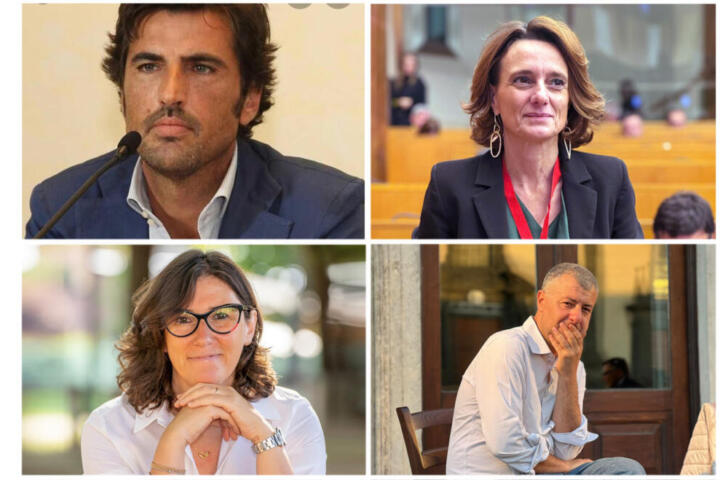Da sinistra in senso orario: Gianluca Cantalamessa, Elena Bonetti, Arturo Scotto e Rosaria Tassinari