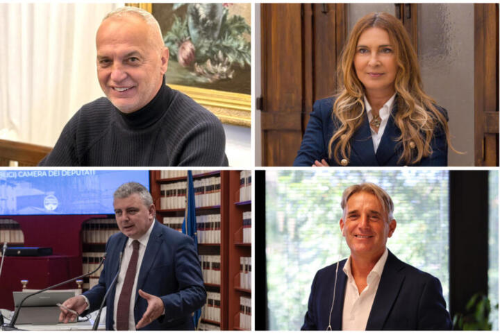 Da sinistra in senso orario: Giorgio Maria Bergesio, Patty L'Abbate, Marco Simiani e Massimo Milani
