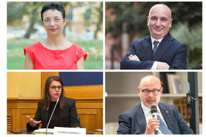 Nella foto da sinistra in senso orario: Ylenia Zambito, Pino Bicchielli, Andrea De Bertoldi e Carmela Auriemma