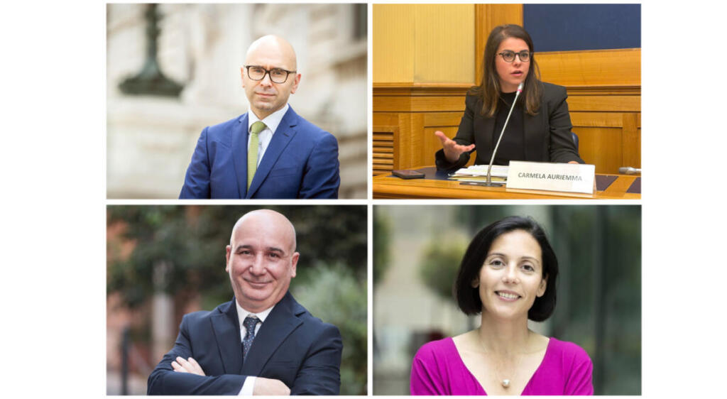 da sinistra in senso orario: Giulio Centemero, Carmela Auriemma, Francesca Ghirra e Pino Bicchielli