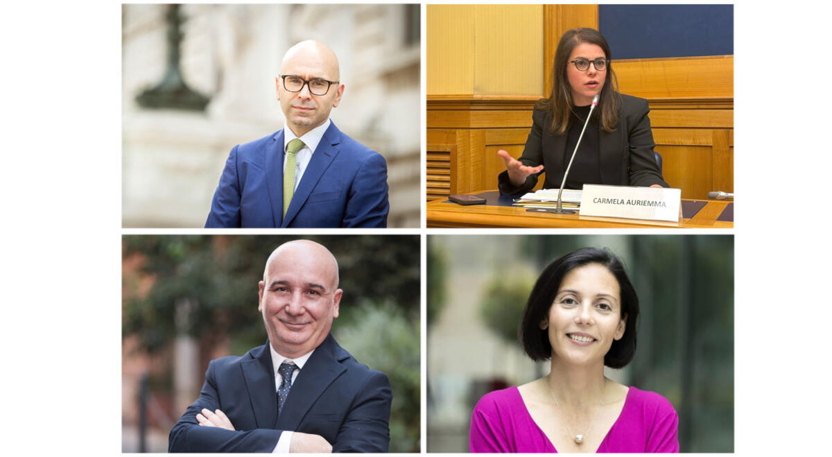 da sinistra in senso orario: Giulio Centemero, Carmela Auriemma, Francesca Ghirra e Pino Bicchielli