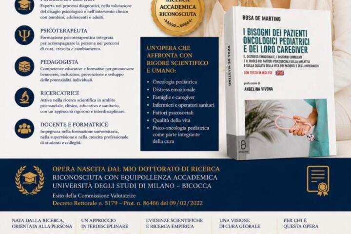 Oncologia pediatrica: dalla ricerca scientifica al libro di Rosa De Martino
