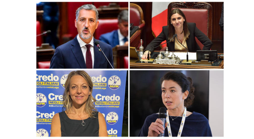 Nella foto da sinistra in senso orario: Paolo Emilio Russo, Anna Ascani, Giulia Pastorelli e Laura Cavandoli