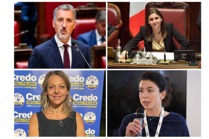 Nella foto da sinistra in senso orario: Paolo Emilio Russo, Anna Ascani, Giulia Pastorelli e Laura Cavandoli